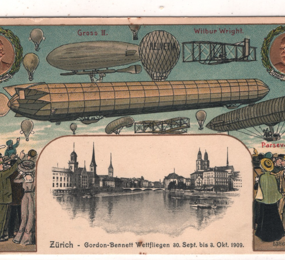 SWITZERLAND Card ZEPPELIN *GORDON BENNETT* BALLOON Zurich 1909 AVIATION KZ30 - Image 4