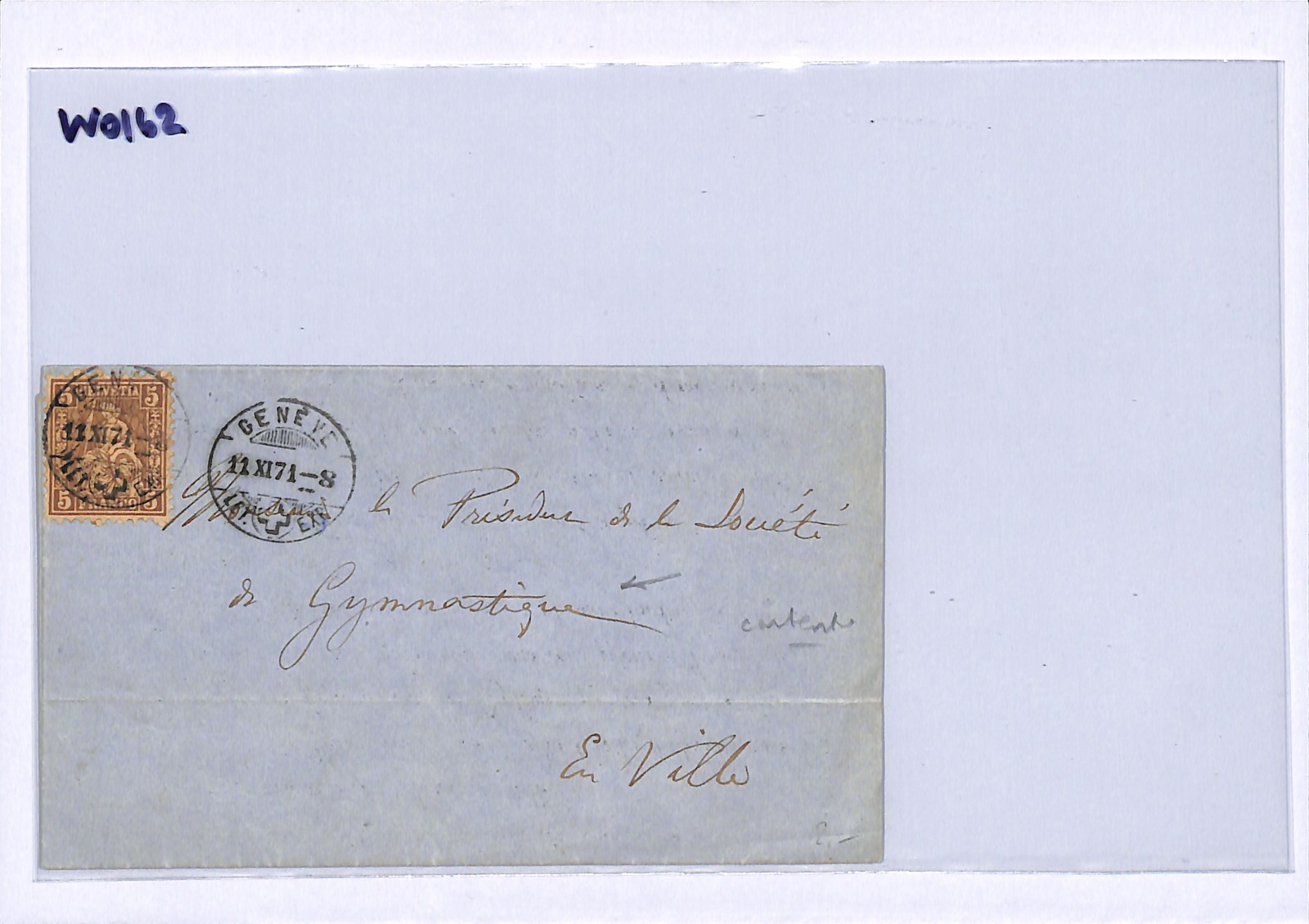 SWITZERLAND Classic Cover SPORTS 1871 Geneva *Société Gymnastique* LETTER! WO162 - Image 5