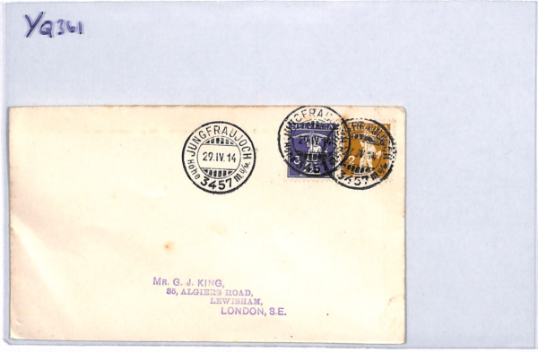 SWITZERLAND Cover *Jungfraujoch* 1914 CDS Swiss MOUNTAIN RAILWAY OFFICE YQ361 - Image 11