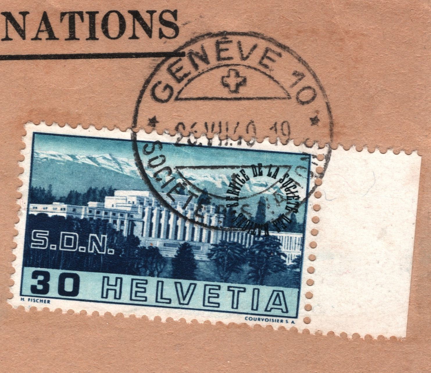 SWITZERLAND Cover LEAGUE OF NATIONS 1940 Geneva France Chambery{samwells}WO178