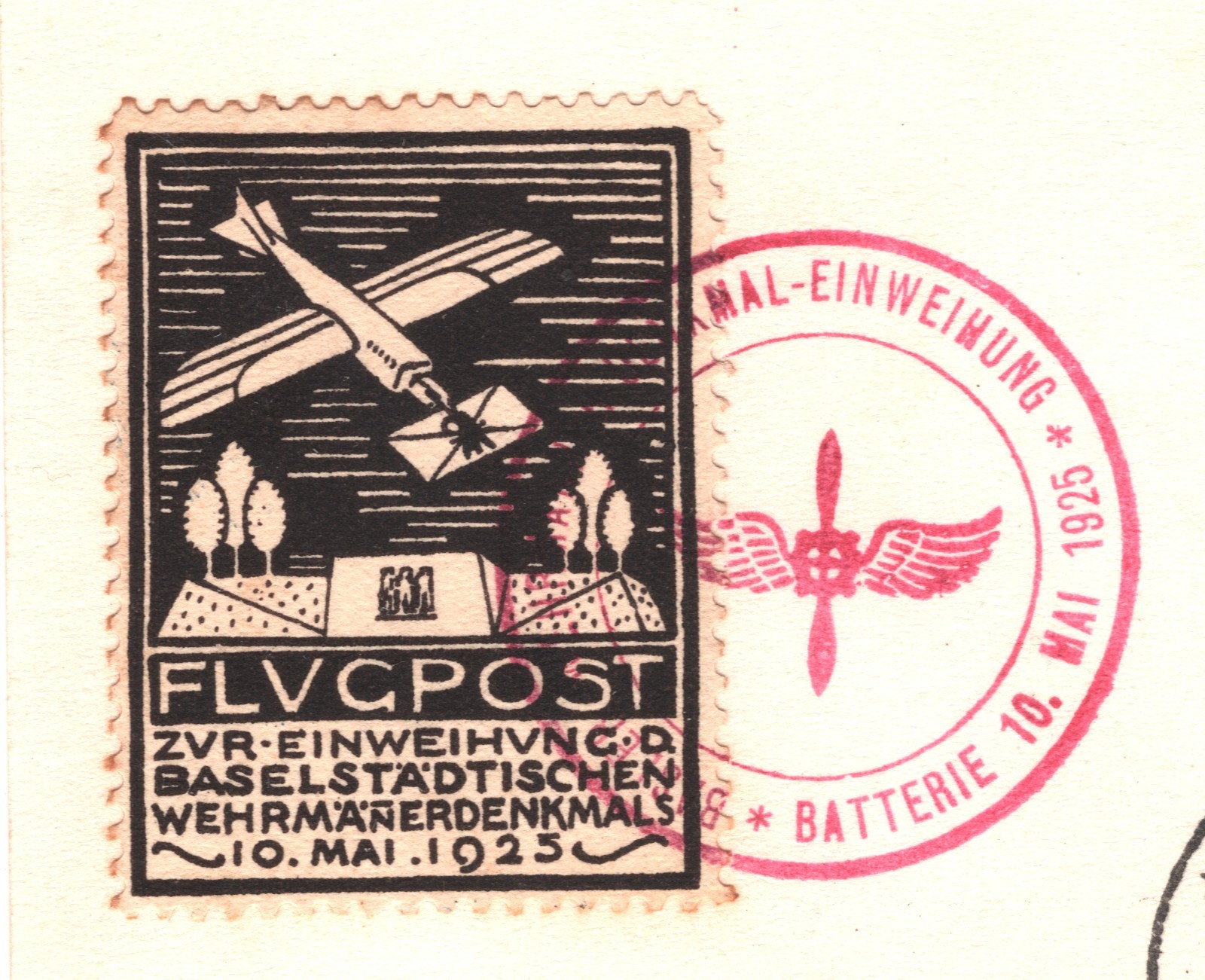 SWITZERLAND Flight Card 1926 *FLUGPOST* LABEL Basel-Zurich MILITARY Air Mail WQ1 - Image 7