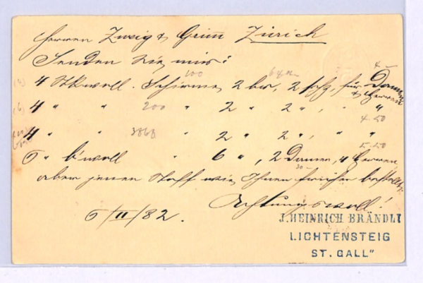 SWITZERLAND RAILWAY Card *AMBULANT #57 (TRAIN) 32* TPO 1882 Lichtensteig XV135 - Image 5