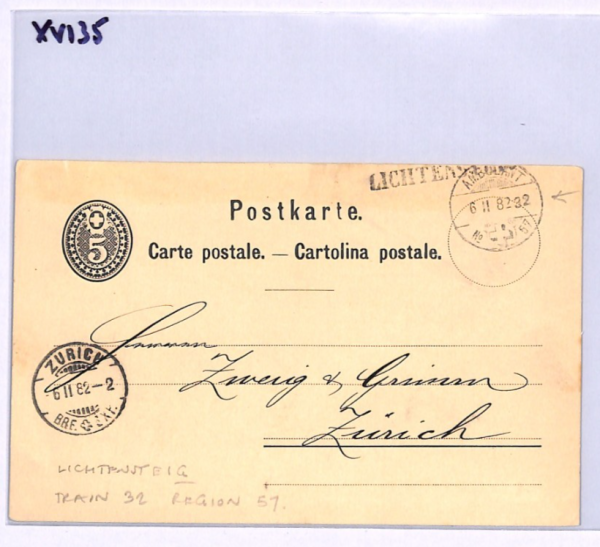 SWITZERLAND RAILWAY Card *AMBULANT #57 (TRAIN) 32* TPO 1882 Lichtensteig XV135 - Image 9