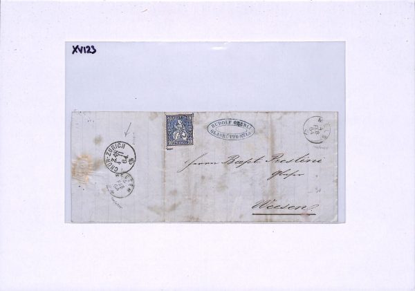SWITZERLAND RAILWAY Cover 1864 *CHUR-ZURICH* (TRAIN) 48 TPO Weesen XV123 - Image 8