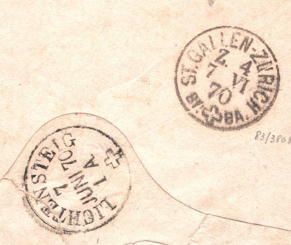SWITZERLAND RAILWAY Cover 1870 *ST GALLEN-ZURICH* TPO Lichtensteig Herisau XV134 - Image 3