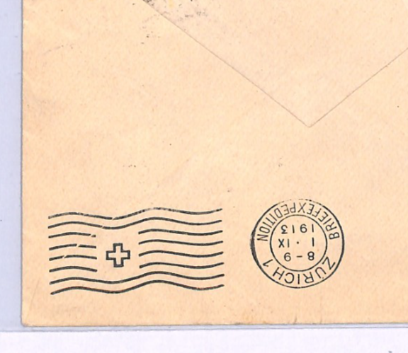 SWITZERLAND RAILWAY Official Cover 1913 TPO *OERLIKON-WETTINGEN BAHNPOST* XV167 - Image 7