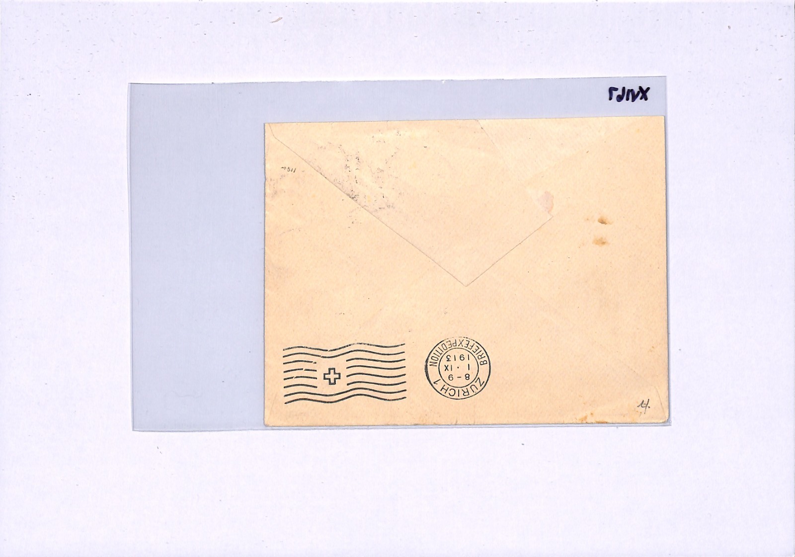 SWITZERLAND RAILWAY Official Cover 1913 TPO *OERLIKON-WETTINGEN BAHNPOST* XV167 - Image 9