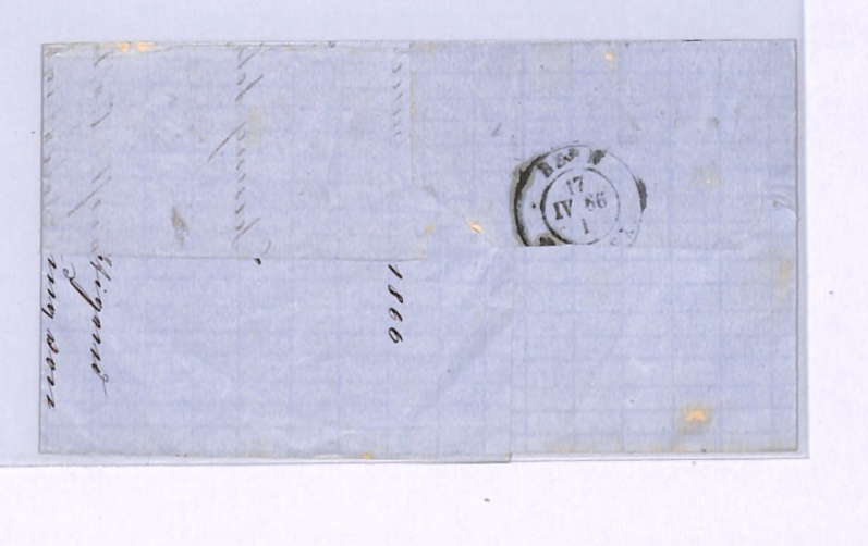 SWITZERLAND RAILWAY TPO *ROMANSHORN-BERN* CDS 1866 Part Cover{samwells}XV152 - Image 3