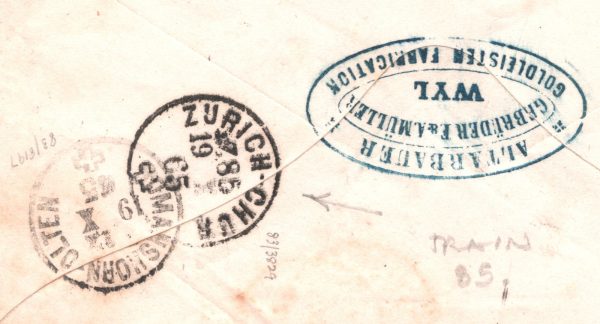 SWITZERLAND RAILWAY Wyl Cover 1865 *ZURICH-CHUR*+*ROMANSHORN-OLTEN* TPO{2} XV126 - Image 12