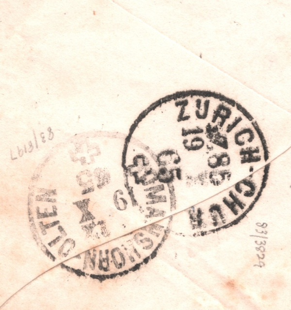 SWITZERLAND RAILWAY Wyl Cover 1865 *ZURICH-CHUR*+*ROMANSHORN-OLTEN* TPO{2} XV126 - Image 5
