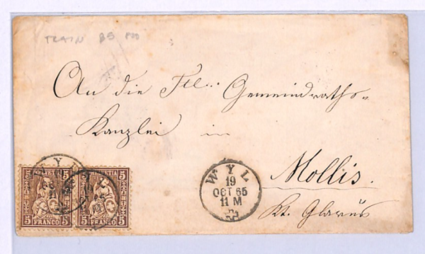 SWITZERLAND RAILWAY Wyl Cover 1865 *ZURICH-CHUR*+*ROMANSHORN-OLTEN* TPO{2} XV126 - Image 7