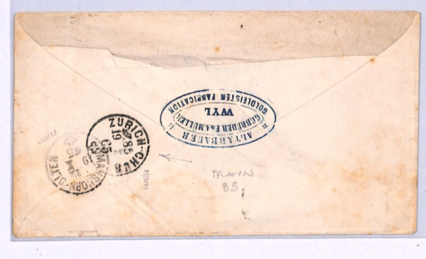 SWITZERLAND RAILWAY Wyl Cover 1865 *ZURICH-CHUR*+*ROMANSHORN-OLTEN* TPO{2} XV126 - Image 9