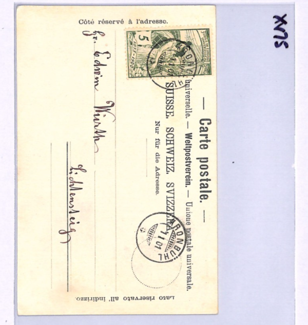 SWITZERLAND *UPU* JUBILEE Stamps ILLUSTRATED Colour 1900 Card ANNIVERSARY XV75 - Image 8