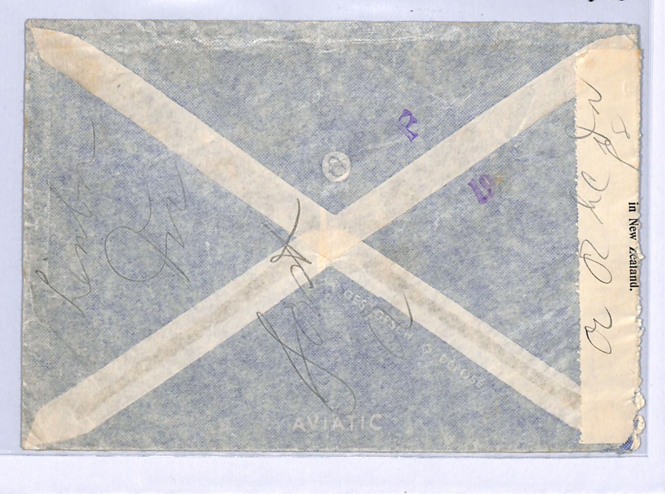 SWITZERLAND WW2 Cover 3f HIGH VALUE Zürich 1940 NEW ZEALAND *CENSOR* WG359 - Image 4