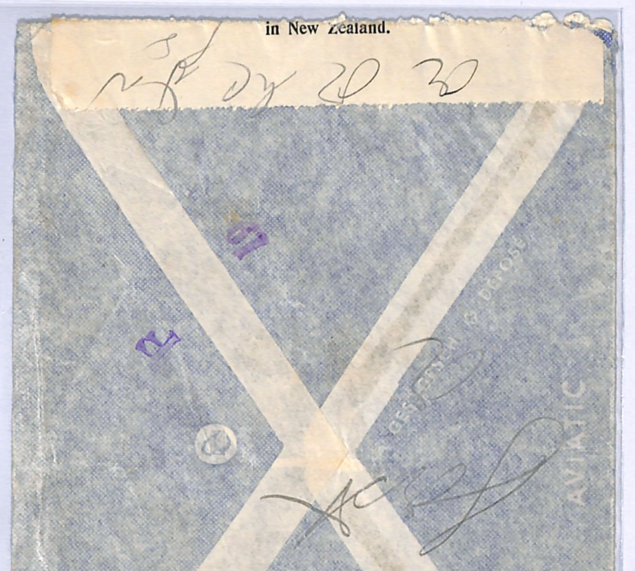 SWITZERLAND WW2 Cover 3f HIGH VALUE Zürich 1940 NEW ZEALAND *CENSOR* WG359 - Image 7