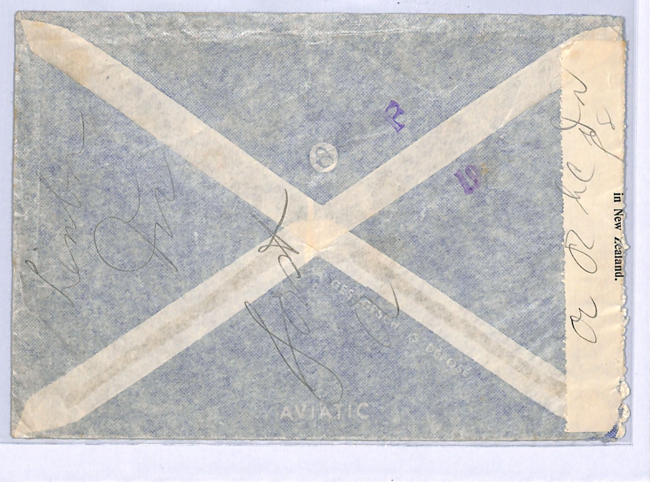 SWITZERLAND WW2 Cover 3f HIGH VALUE Zürich 1940 NEW ZEALAND *CENSOR* WG359 - Image 8