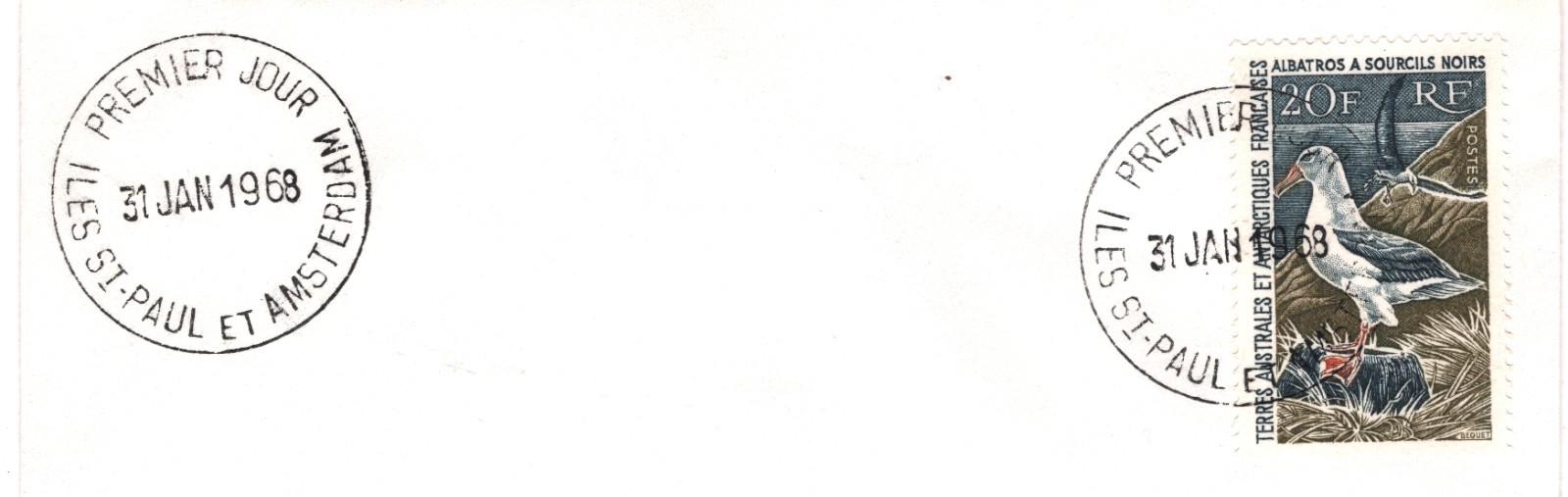 TAAF 1968 FDC 20f *Albatross* First Day Cover BIRDS France Cols ANTARCTIC YZ312 - Image 7