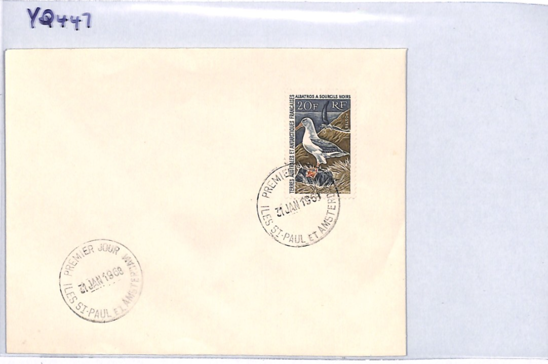 TAAF 1968 FDC ST PAUL & AMSTERDAM 20f *Albatross* First Day Cover BIRDS YQ447 - Image 12