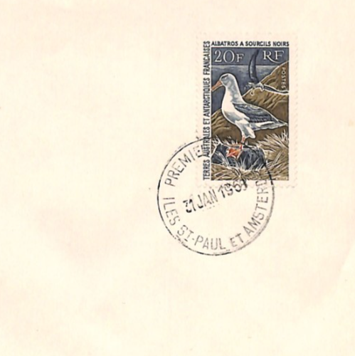 TAAF 1968 FDC ST PAUL & AMSTERDAM 20f *Albatross* First Day Cover BIRDS YQ447 - Image 14