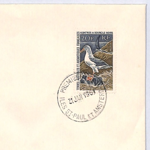 TAAF 1968 FDC ST PAUL & AMSTERDAM 20f *Albatross* First Day Cover BIRDS YQ447 - Image 5