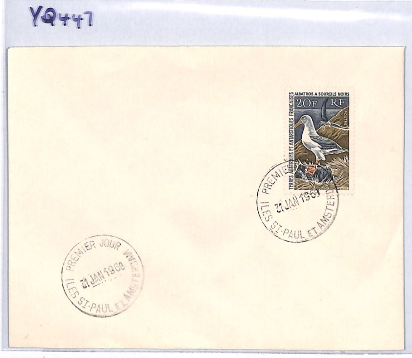 TAAF 1968 FDC ST PAUL & AMSTERDAM 20f *Albatross* First Day Cover BIRDS YQ447 - Image 6
