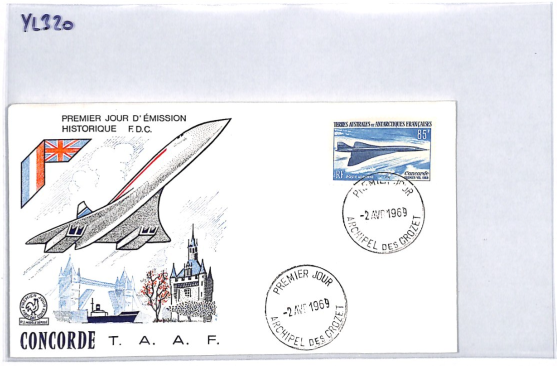 TAAF ANTARCTIC France 1969 FDC Illustrated *CONCORDE* 85f First Day Cover YL320 - Image 11