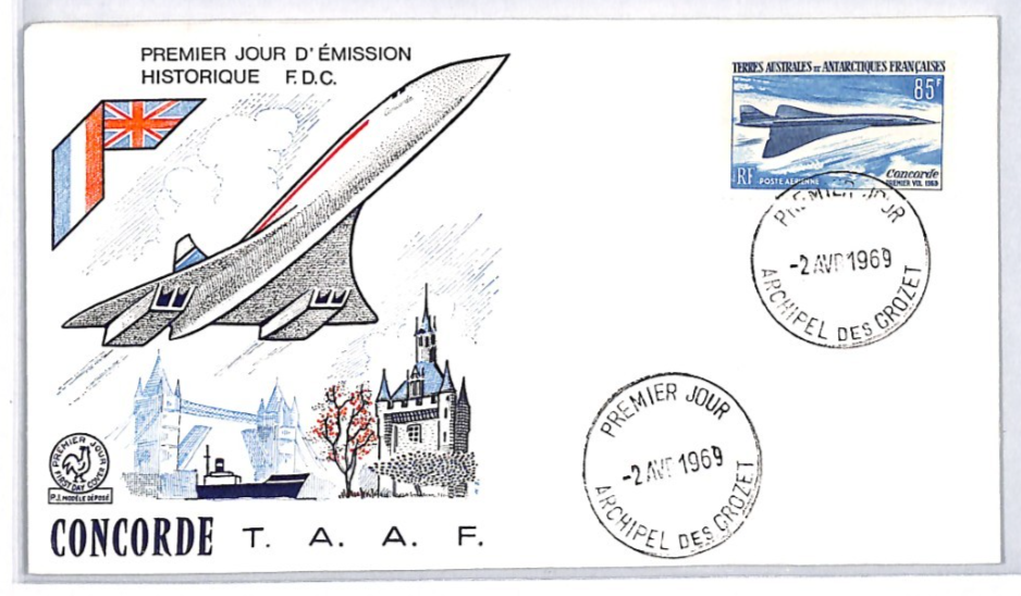 TAAF ANTARCTIC France 1969 FDC Illustrated *CONCORDE* 85f First Day Cover YL320 - Image 3