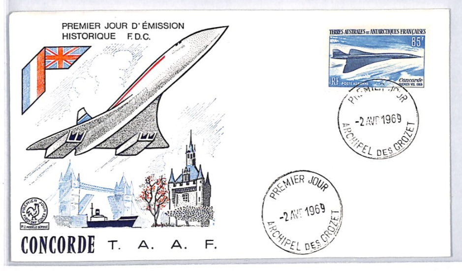 TAAF ANTARCTIC France 1969 FDC Illustrated *CONCORDE* 85f First Day Cover YL320 - Image 5