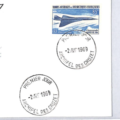 TAAF ANTARCTIC France 1969 FDC Illustrated *CONCORDE* 85f First Day Cover YL320 - Image 9