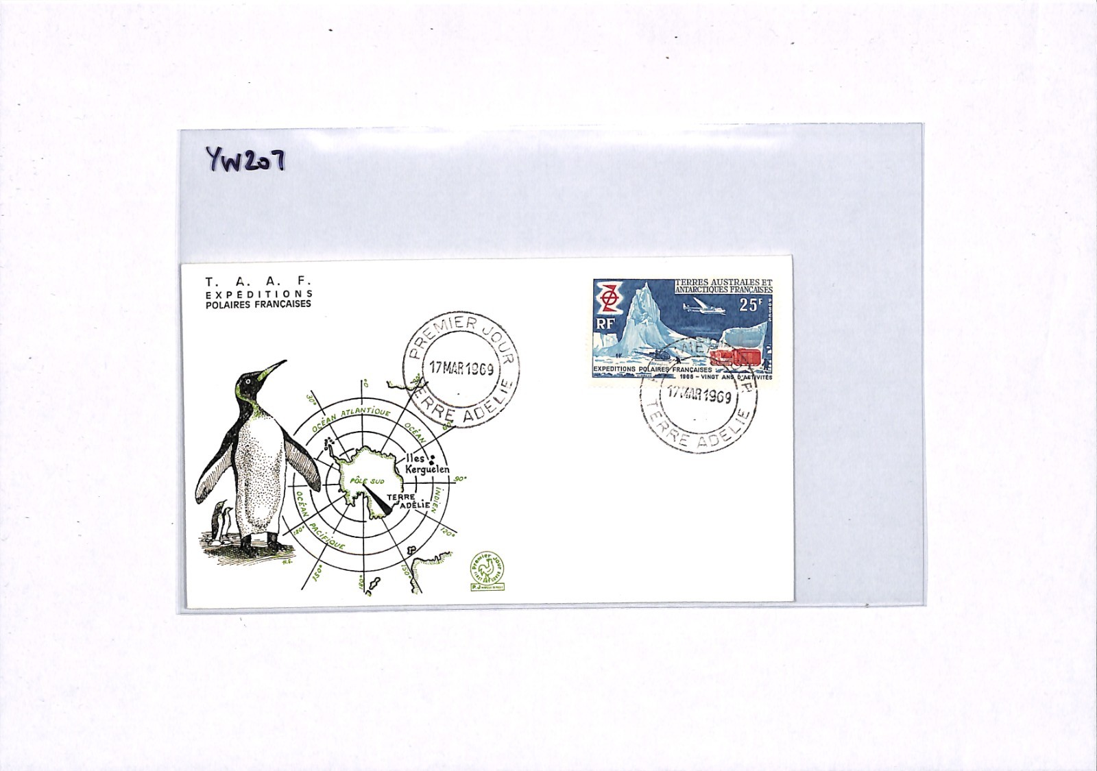 TAAF ANTARCTIC France 1969 FDC PENGUINS Illustrated 25f POLAR EXPLORATION YW207 - Image 12