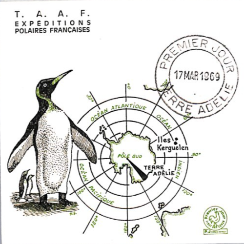 TAAF ANTARCTIC France 1969 FDC PENGUINS Illustrated 25f POLAR EXPLORATION YW207 - Image 4