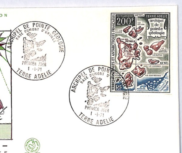 TAAF ANTARCTIC France 1971 FDC 200f Air HIGH VALUE Dumont D'Urville POLAR YW209 - Image 3