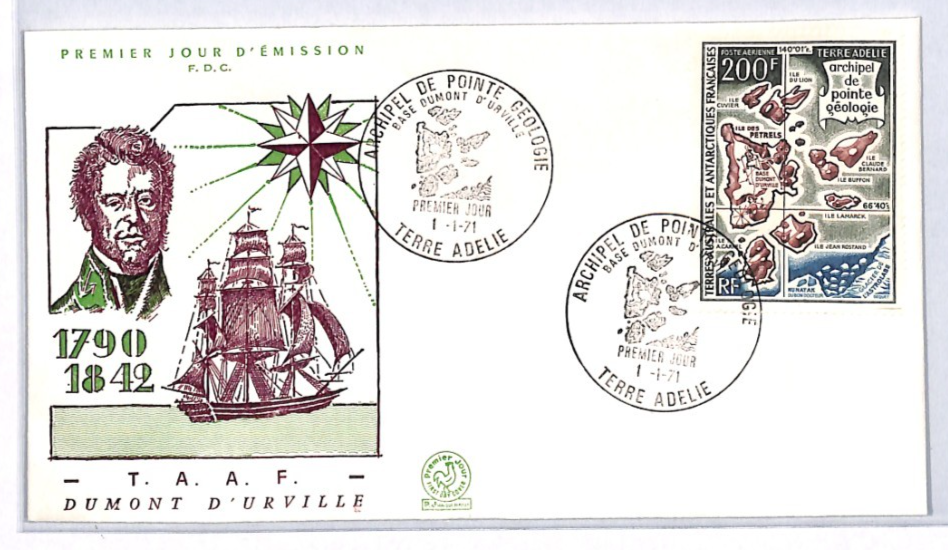 TAAF ANTARCTIC France 1971 FDC 200f Air HIGH VALUE Dumont D'Urville POLAR YW209 - Image 4