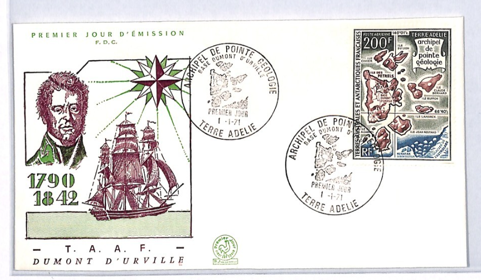 TAAF ANTARCTIC France 1971 FDC 200f Air HIGH VALUE Dumont D'Urville POLAR YW209 - Image 6