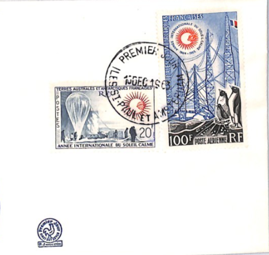 TAAF ANTARCTIC Space 1963 FDC 20f 100f PENGUINS Observation BALLOON POLAR YW208 - Image 9