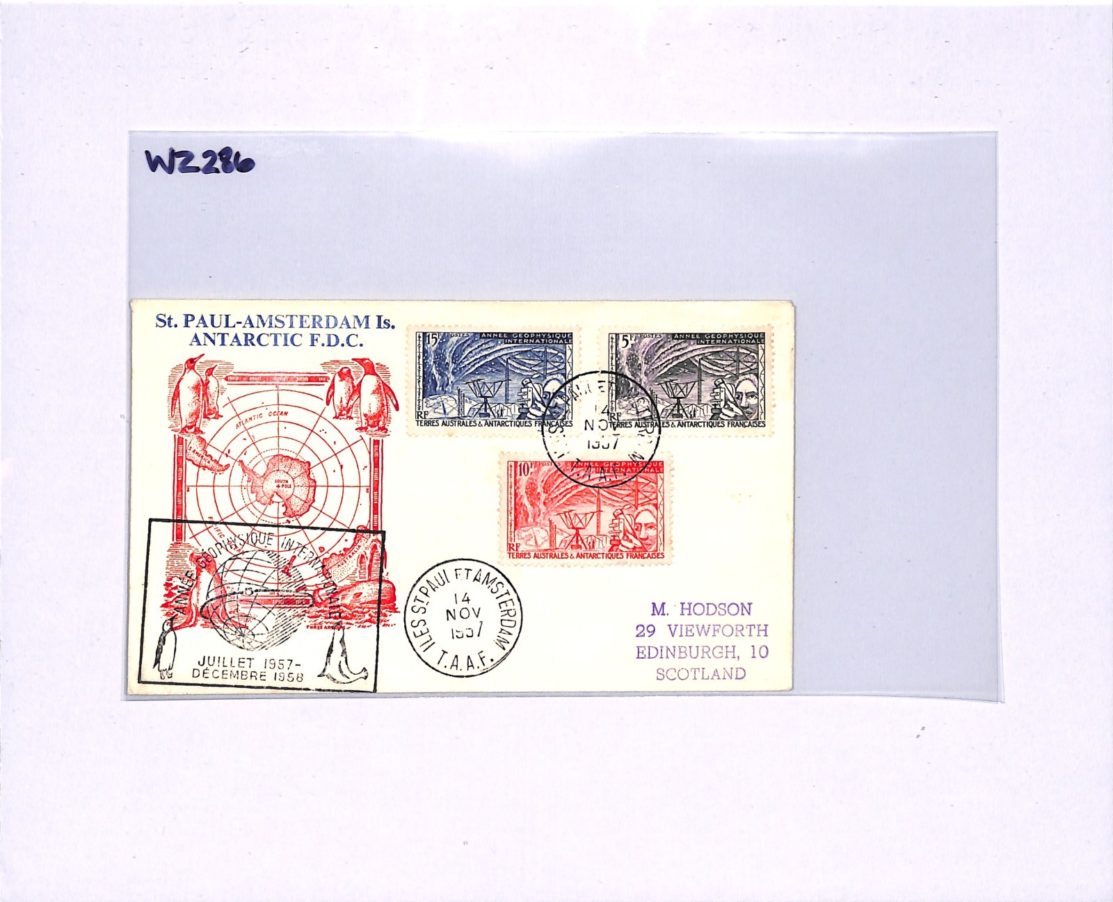 TAAF France Cols 1957 GEOPHYSICAL YEAR Set FDC First Day Cover PENGUINS WZ286 - Image 12