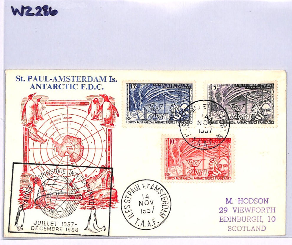TAAF France Cols 1957 GEOPHYSICAL YEAR Set FDC First Day Cover PENGUINS WZ286 - Image 8