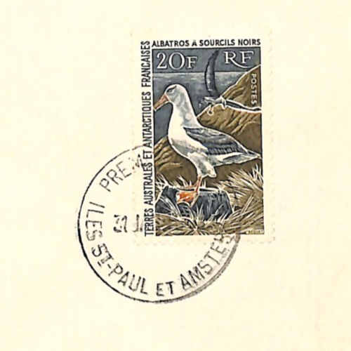 TAAF France Cols 1968 *ALBATROSS* 20f First Day Cover ST PAUL CDS BIRDS XS404 - Image 4