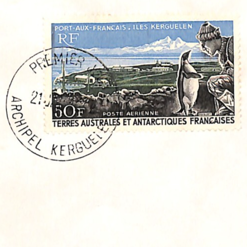 TAAF France Cols 1968 FDC 50f Air *PENGUIN* First Day Cover KERGUELEN CDS XS402 - Image 4