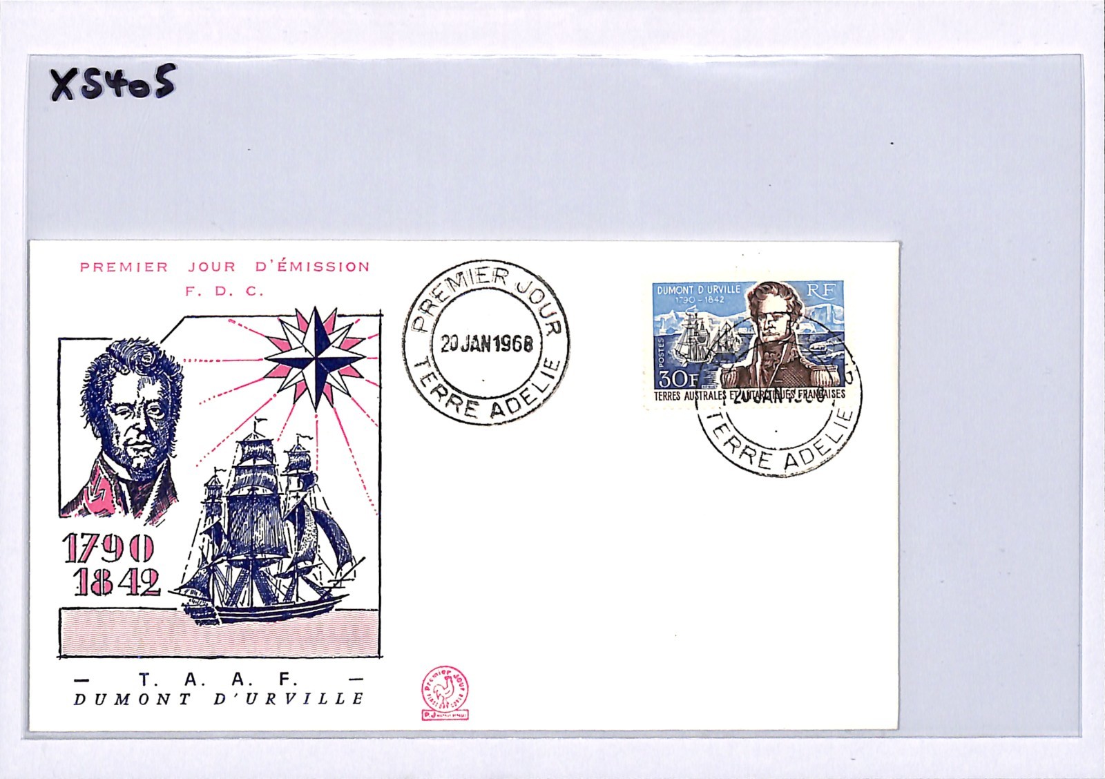 TAAF France Cols 1968 FDC Dumont D'Urville 30f ILLUSTRATED Polar SHIPS XS405 - Image 11