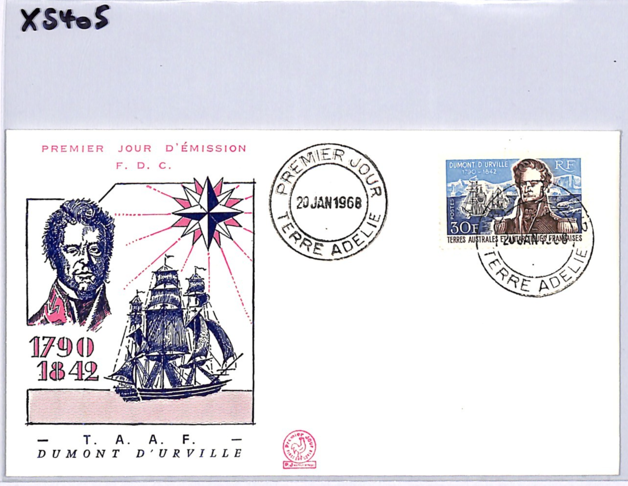 TAAF France Cols 1968 FDC Dumont D'Urville 30f ILLUSTRATED Polar SHIPS XS405 - Image 7