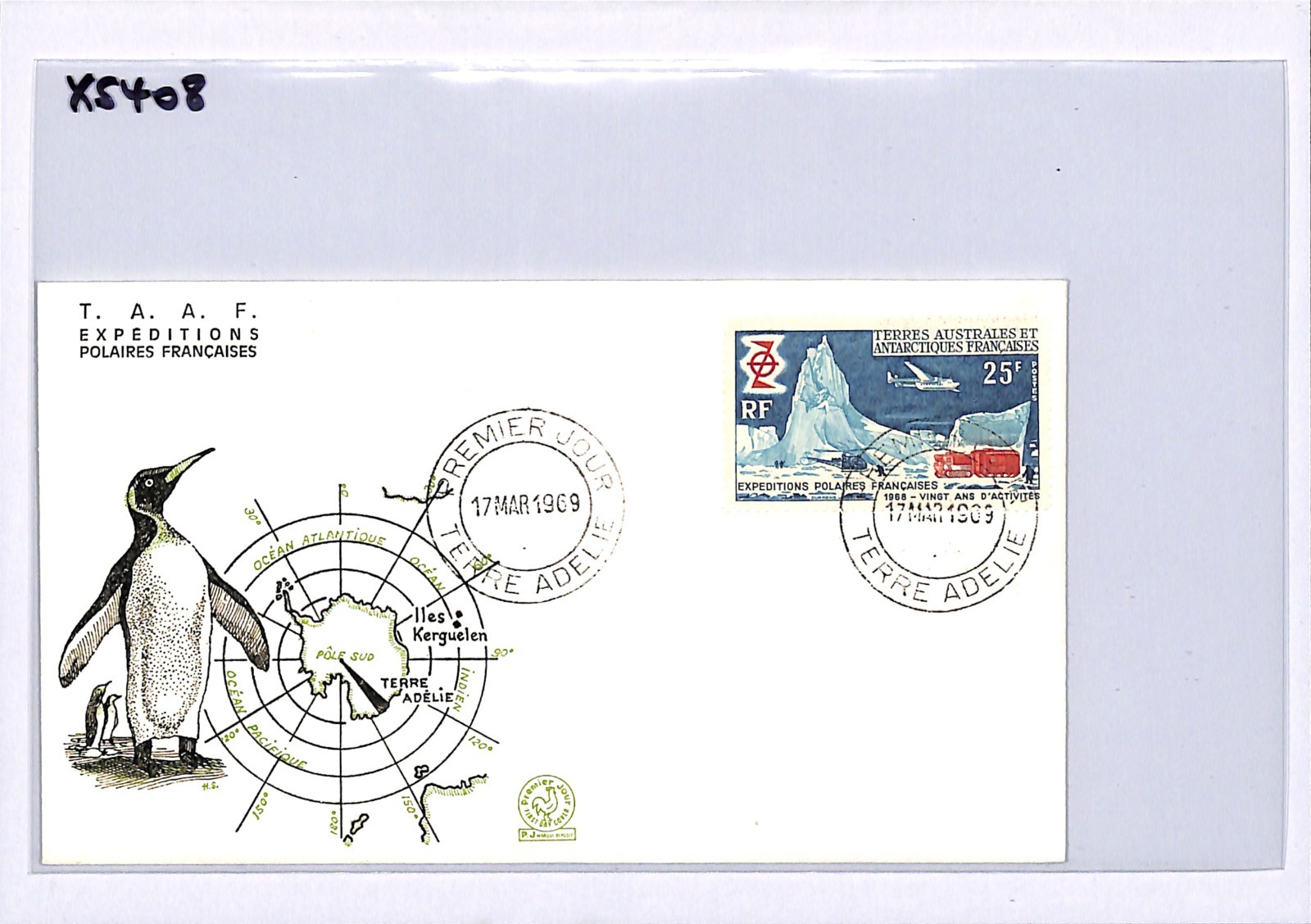 TAAF France Cols 1969 FDC 25f *ANTARCTIC SCENE* Penguin ILLUSTRATED Polar XS408 - Image 11