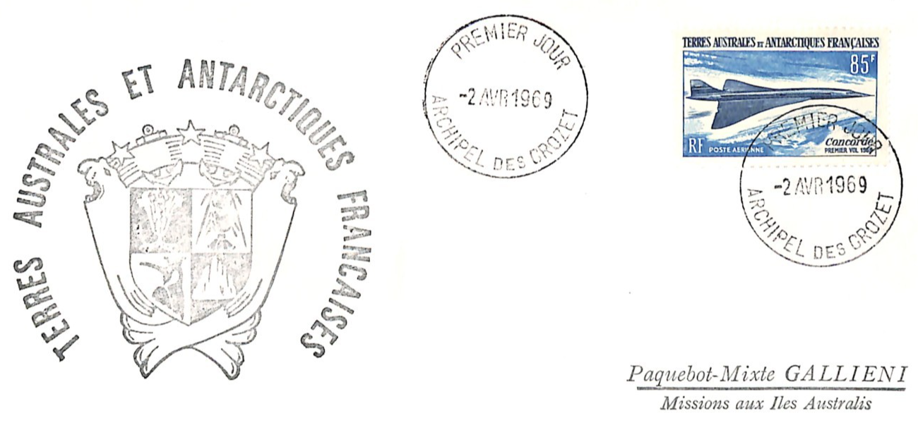 TAAF France Cols 1969 FDC 85f *CONCORDE* Cachet First Day Cover AEROPLANES XS411 - Image 6