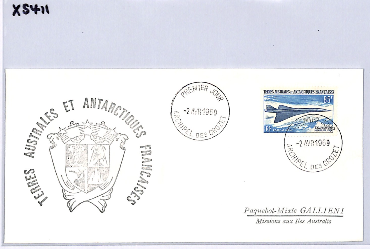 TAAF France Cols 1969 FDC 85f *CONCORDE* Cachet First Day Cover AEROPLANES XS411 - Image 8