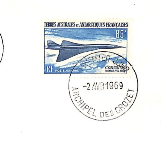 TAAF France Cols 1969 FDC 85f *CONCORDE* Cachet First Day Cover AEROPLANES XS411