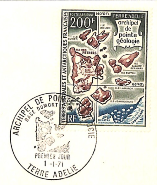 TAAF France Cols 1971 FDC 200f Map *HIGH VALUE* Cover Terre Adelie GEOLOGY XS419 - Image 3