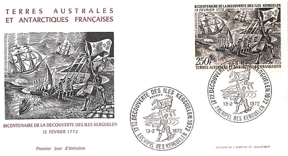 TAAF France Cols 1972 FDC 250f KERGUELEN *FLAG* First Day Cover ANTARCTIC WZ299 - Image 6