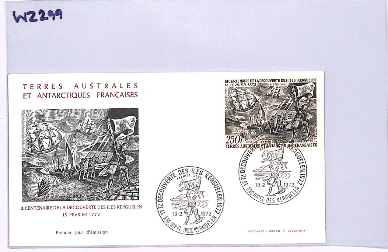 TAAF France Cols 1972 FDC 250f KERGUELEN *FLAG* First Day Cover ANTARCTIC WZ299 - Image 10