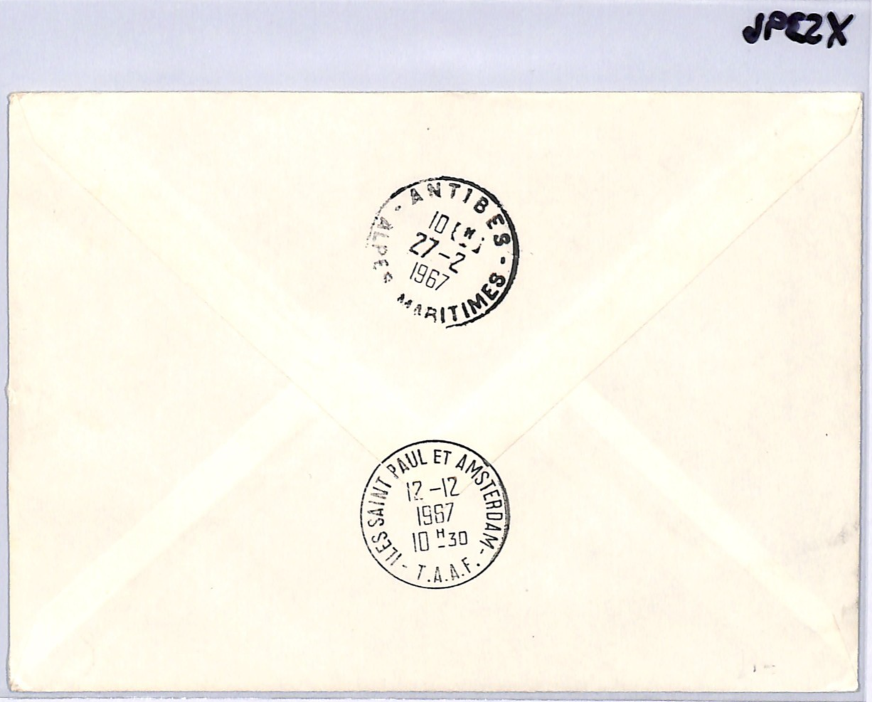TAAF France Cols 25+30f FIRST FRENCH SATELLITE (1966) *STRIP* St Paul 1967 XS396 - Image 8