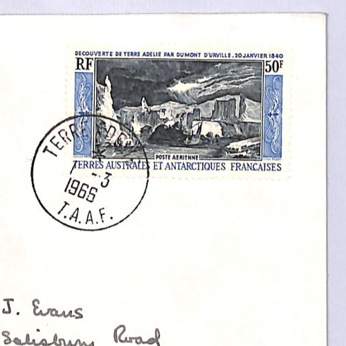 TAAF France Cols 50f LANDFALL (1965) Cover 1966 ANTARCTIC EXPEDITION Polar WZ289 - Image 5